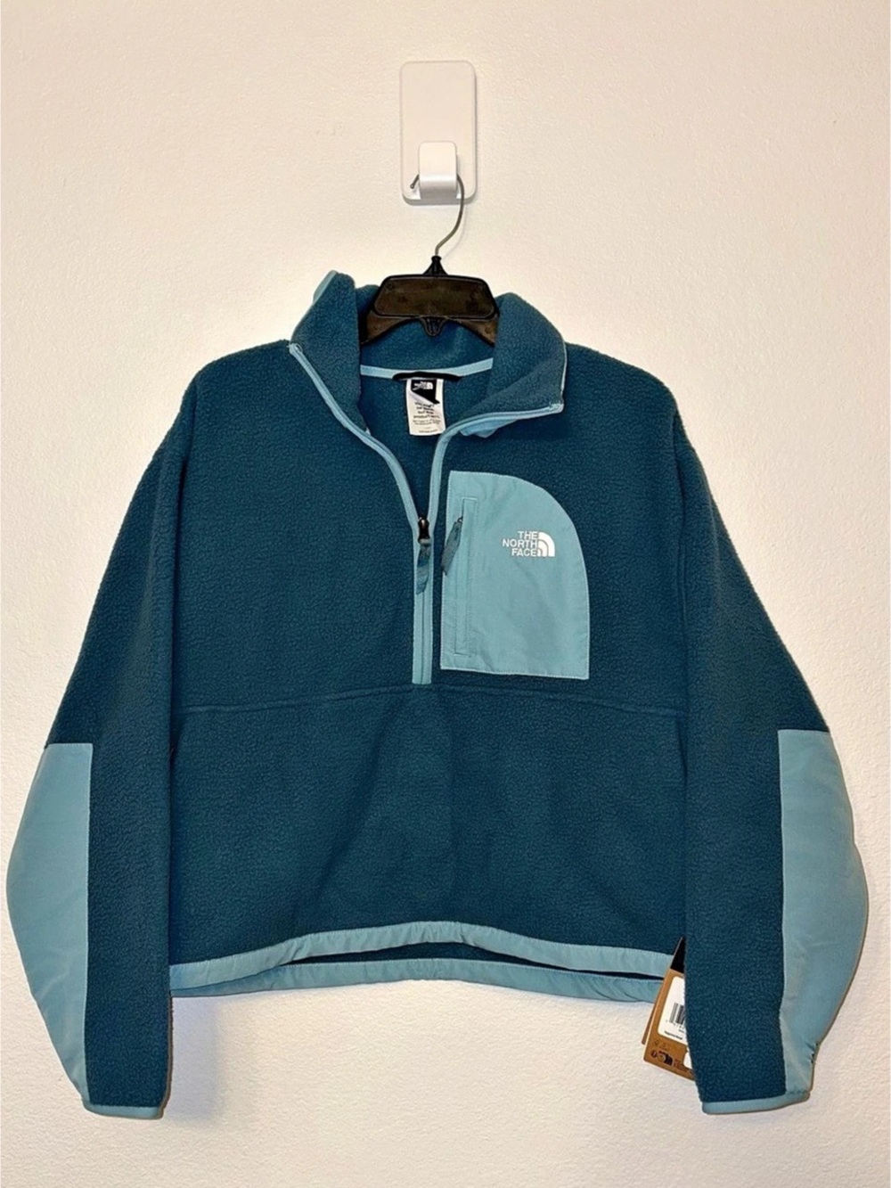 NWT The North Face Womens Yumiori 1/4 Zip Fleece Jacket Blue L